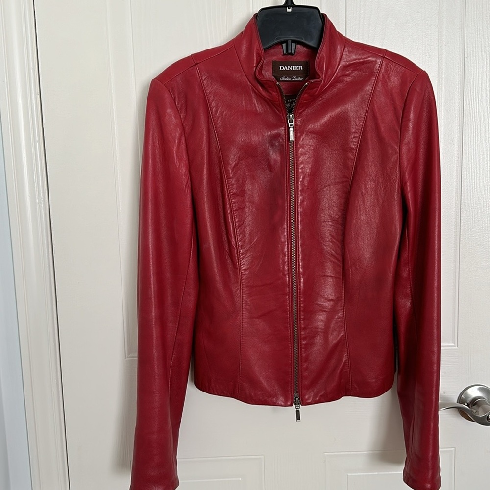 Danier Red Moto Leather Jacket 🔥 - Picture 6 of 13